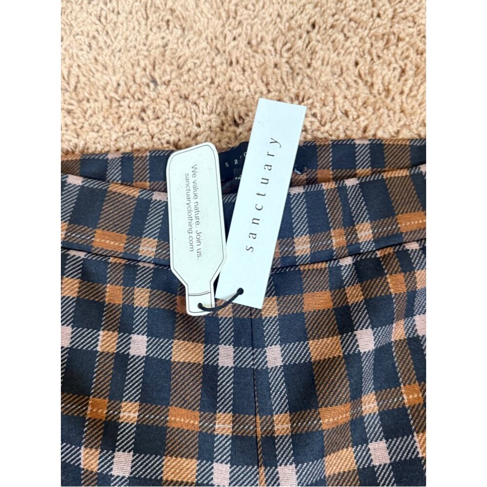 Sanctuary Plaid Pull On Waistband Women’s Career Pants Size XS Stretchy Unique - Picture 9 of 10